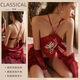 
Sexy emotional device transparent retro bellyband phoenix sexy Hanfu uniform pajama pure passion set cinnabar red + 9756 one size (80120)