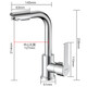 Kegu Washbasin grifo de acero inoxidable Cuenca de acero inoxidable Baño universal giratoria de baño caliente y fría lavavajilla de la mano del cuerpo de acero inoxidable [Rotación universal] K1048