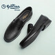 Goldlion men's shoes loafers men's leather shoes light and comfortable slip-on business casual shoes G521310528AAA black 39