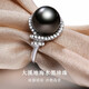 Queen of Pearls Yuyan S925 silver ring 10-11mm Tahitian black pearl ring live birthday gift