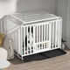 Congteng Dog Cage Indoor Large Dog Medium Bold Square Tube Toilet Border Shepherd Household Six-Sided Golden Retriever Labrador Cage White#Upgraded Three-Sided Full Tube#2.0 Bold Square Tube Style 125*95*110#Suitable for naughty large dogs