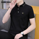 Shiromapolo Shirt Herren Kurzärärmelte Revers Summer Neuer modisch vielseitiger, halbärmeliger Top Trendy Koreanische Version QY681 Black 3xl