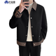 Xuan Sentu Spring and Autumn Men's Light Mature Style Jacket Jacket Men's Loose Large Size Stitching Contrast Color Top Fat Man Looks Slim Matching jk505 Black Jacket XL (175) Recommended 140-160 Jin Jin is equal to 0.5 kg