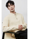 KARESINO autumn and winter high-end business Henry collar sweater slim casual all-match round neck sweater men's base shirt light brown light apricot M M