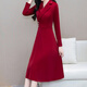 Mapping Hong Kong high-end fashion high-end dress women's spring and autumn new style 2025 temperament suit collar solid color mid-length skirt black supports returns and exchanges 3XL