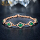 Haikai Bracelet Women's Emerald Gemstone Bracelet Luxury Jewelry Valentine's Day Birthday Gift for Wife Emerald Bracelet (2.56 carats/selected flawless)