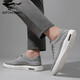 Sieben Wölfe Herrenschuhe Sommer-Leinwandschuhe Herren atmungsaktive Herren-Stoffschuhe Weiche Sohle Sportbrettschuhe Ein Fuß Faule Freizeitschuhe Herrengrau 9446 [atmungsaktiv und geruchssicher] 42 Lederschuhe Größe Größe