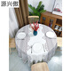 Chanqi disposable tablecloth round table window grille tablecloth thickened waterproof and oil-proof Chinese retro printing round table 1.4m window grille (10 sheets)