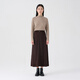 MUJI Women's Corduroy A-Line Skirt Long Skirt Women's Autumn and Winter Skirt Maillard BE09CC3A Dark Brown S (155/62A)