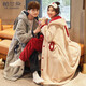Palando Coral Fleece Couple Pajamas for Women in Autumn and Winter Long Sleeve Bathrobe Extended Men's Pajamas for Couples Can We Wear Home Suit Winter 9913 Women's XL Size