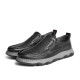 Belle Casual Shoes Men's Men's Summer Coue Cuir Punchable Business Business Casual Chaussures A1509BM3 Black 40