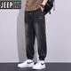 JEEP SPIRIT九分牛仔裤子男士2024春夏秋新款冰丝凉感宽松束脚哈伦长裤潮 摩登灰 L