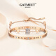 Gatmeet Roman Numerals Bracelets empilés incrustés de zirconium Slim Light Light Luxury Niche Ancient Name Bracelet Birthday Gift For Girlfriend