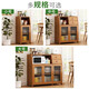 Sizhuge kitchen shelf Nordic sideboard microwave oven household living room cabinet household solid wood multi-function storage cabinet wine cabinet double door model - brown