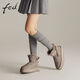 Gefütterte Schneefindungsschnee Winter neuer Frauenstiefel Pelzschuhe verdickte warme Schuhe Kurzstiefel Frauen D1105-JA001 GRAY 36