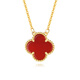 Fat Donglai's same 18K gold four-leaf clover pendant necklace for girls K rose gold light luxury silver plated niche 2025 new four-flower necklace gold color red agate
