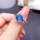 Miao Ying natural Swiss blue topaz ring for women 925 silver light luxury fashion niche sapphire ring for girlfriend natural gold topaz + tanzanite ring