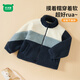 Mini wooden cabin children's sherpa jacket autumn and winter boys and girls small stand-up collar jacket children's warm tops navy 90