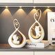 Pameiju Fengshengshui Chuanboat Home Ornaments Entrance Decoration Chinese Living Room TV Cabinet Crafts Housewarming Gift White Fengshengshui Chuan + Love Bears Pair