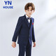 Yinuofang Kinderanzug Jungen Kleid 1. Juni Performance Kostüm Navy Blue Host Anzug