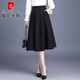 
Pierre cardin black skirt spring and autumn women 2025 new autumn and winter skirt mid-length A-line pleated skirt large size long skirt 6630 black (skirt length 75) M