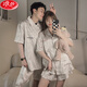 Langsha Bingsi Pajamas Suptare для мужчин и женщин Лето-элитный высококачественный короткий рукав может носить за пределами нового домашнего набора домашней одежды YYZ983 M Стиль женского (предполагаемый вес) 80-105JIN [JIN равно 0,5 кг]