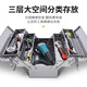 MYTEC stainless steel tool box three-layer folding storage box multi-functional industrial-grade suitcase electrician hardware storage box three-layer stainless steel tool box 530mm + password lock