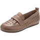 Kanglibi genuine leather soft sole mother shoes single shoes middle-aged and old comfortable and not tired leather shoes middle-aged and old young and non-slip women's shoes spring and autumn style 677 hole style bean paste color mother comfortable and good shoes 39