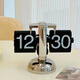 
MPPMCK creative automatic page turn clock retro European mechanical seat clock modern simple living room desktop ornament decoration table clock 1048 automatic page turn clock black 12-hour system 104 8-inch