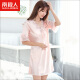 Antarctic Nightgown Women's Pajamas Women's Summer Simulated Silk Short Sleeve Ice Silk Thin Home Clothes Sexy Pajamas Champagne L