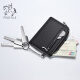 Cobia Paul genuine leather coupon wallet for men and women mini cowhide short zipper key bag simple small wallet coins small coupon bag black [quality gift box] 3 card slots