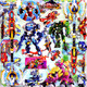 Angmu Mini Agent Team Aufkleber Buch Mini Agent Team Aufkleber Boy Spielzeug Kinder Kinder Dinosaurier Mecha Beast King Power Stand C9221 Mini Agent Team Big Double Layer zufällig zwei