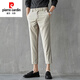 Pierre cardin summer casual trousers men's nine-point casual slim Korean style thin small foot suit 9-point suit 8-point 8-point 9885 black 33 2-foot 6