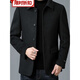 Lilang Herren Wolljacke Herbst und Winter Neue doppelseitige Kaschmirjacke im mittleren Alter lässiger Wollwolle Wolle Top Black 175/L