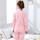 
An Guifen pajamas for women in spring and summer pure cotton long-sleeved cardigan lapel set autumn new Korean version sweet solid color comfortable casual home loose plus size fat MM young ladies home clothes 9742 light pink fine plaid XXL