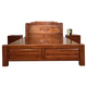 Millennium Shengshi Solid Wood Bed Golden Rosewood Antique Double Bed Chinese Carved Large Bed Classical Bedroom Furniture Rosewood Solid Wood Bed 1.8*2.0m Full Mortise and Tenon Style