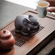 Yuxuan purple sand tea pet auspicious Ruyi ornaments tea play elephant handmade can raise wealth and good fortune elephant tea tray tea worm ZL--Auspicious elephant Ruyi--Black Ni