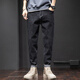 Keikura jeans men's spring and autumn new straight slim-fitting trousers loose and versatile Harun long pants men 6621 black + 6621 black 33