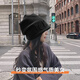 Xue Qianman Hat Women's Autumn and Winter Style Pile Hat Letters Versatile Thickened Warm Knitted Wool Hat Plus Velvet Baotou Hat
