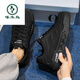 Woodpecker Men's Shoes 2025 Spring and Autumn New Casual Sports Shoes Low-top Breathable Thick Soles Increased Outdoor Work Wear-Resistant Little Black Shoes Black Warrior Genuine* Counter Same Style 42