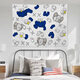 Nianrou Nordic Brand Trendy Sesame Street Fond Cilot Ins Hanging Tissu Room Disposet Dormitory Decoration Décoration Internet Célébrité Tapasches GT677 Largeur 100cm - Hauteur 75cm (collection et achat + package d'installation)