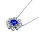 COASZE Tanzanite Necklace 18k Gold Inlaid Diamond Colored Gemstone Necklace for Wife and Girlfriend Tanzanite Necklace
