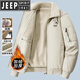 JEEP SPIRIT Jeep pure cotton jacket men's velvet thickened autumn and winter pilot uniform jacket warm new casual cotton jacket for men camel JP-D-7937A velvet L 120-135Jin Jin equals 0.5 kg