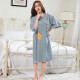 Little nurse nightgown, women's loose dropped shoulder plus size cute short-sleeved fat mm home dress blue 165
