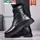 Cartelo Martin Boots Hombres de cuero genuino para hombres Botas de algodón tibias High Cowhide Workwear al aire libre Botas de nieve gruesas de invierno [Lining interno de lana] 3519 38