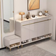 Gabinete de la puerta del gabinete de zapatos Suzhan Hogar Modern Simple Entrance Gabinet Puerta con gabinete de almacenamiento de calzado de banco de asiento Integrado contra la pared AD983 [gris claro] Estilo de pierna de 120 cm de altura [Pintado y brillante] Instalación de paquetes