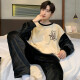 
Pajamas men's autumn and winter flannel thickened warm round neck cartoon students among teenagers loose men's home clothes WYEX3887 L (recommended 90-115 Jin [Jin equals 0.5 kg])