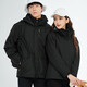 BRELRMON韩版冲锋衣女男防风户外防寒三合一保暖可拆卸滑雪登山服夹克外套 HS12805曜石黑-男 M