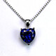 Remnant heart-shaped tanzanite pendant for women, sterling silver single pendant, tanzanite sapphire necklace, versatile blue simple gemstone pendant, white gold (main stone 10X10mm) without chain