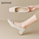 Daphne Single -Schuhe für Frauen Schaffell Dicke Absätze Vielseitige High Heels pendeln bequeme Frauenschuhe 4023101373 Beige 38